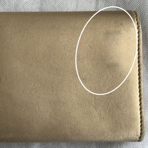 Jimmy Choo Gold Leather Glitter Bifold Metallic Long Wallet Authentic with COA - Picture 10 of 11